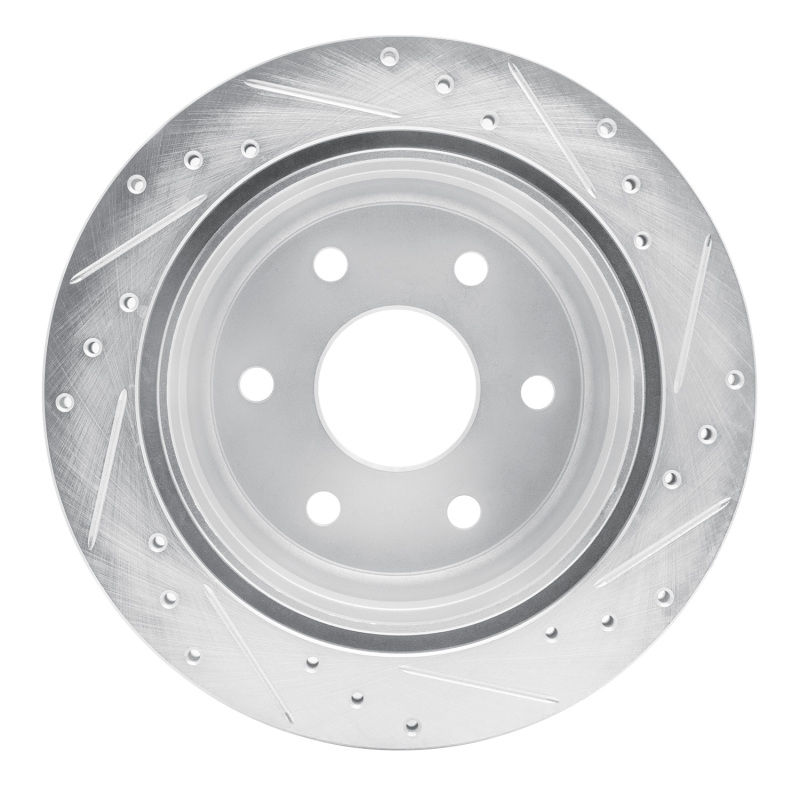Chevrolet Avalanche 1500 Brake Rotor (1) - Rear Left - R1 Concepts - Drilled & Slotted - Silver - `99-`07